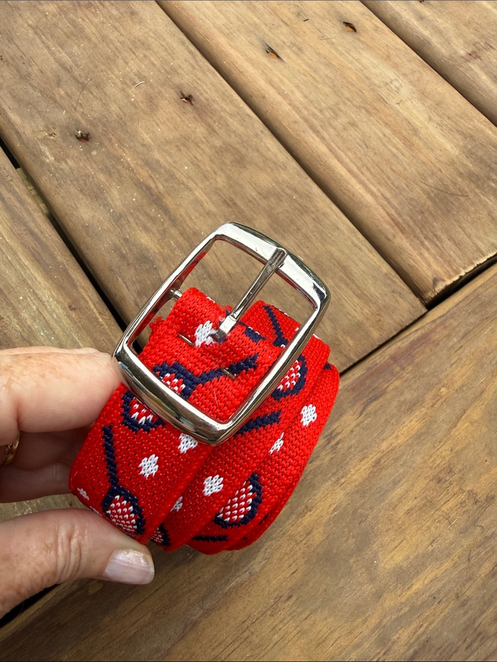 Vintage Woven Needlepoint Tennis Belt
